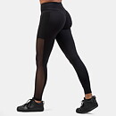 Black Mesh Design Leggings, black