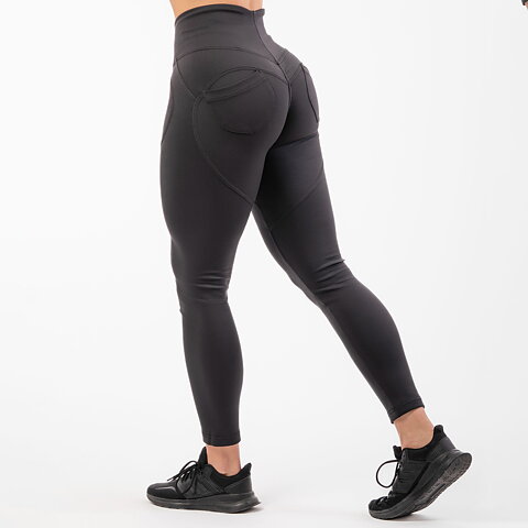 High Waist Bubble Butt Lifting Pants, black