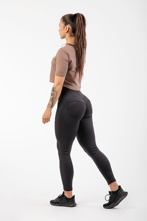 High Waist Bubble Butt Lifting Pants, black