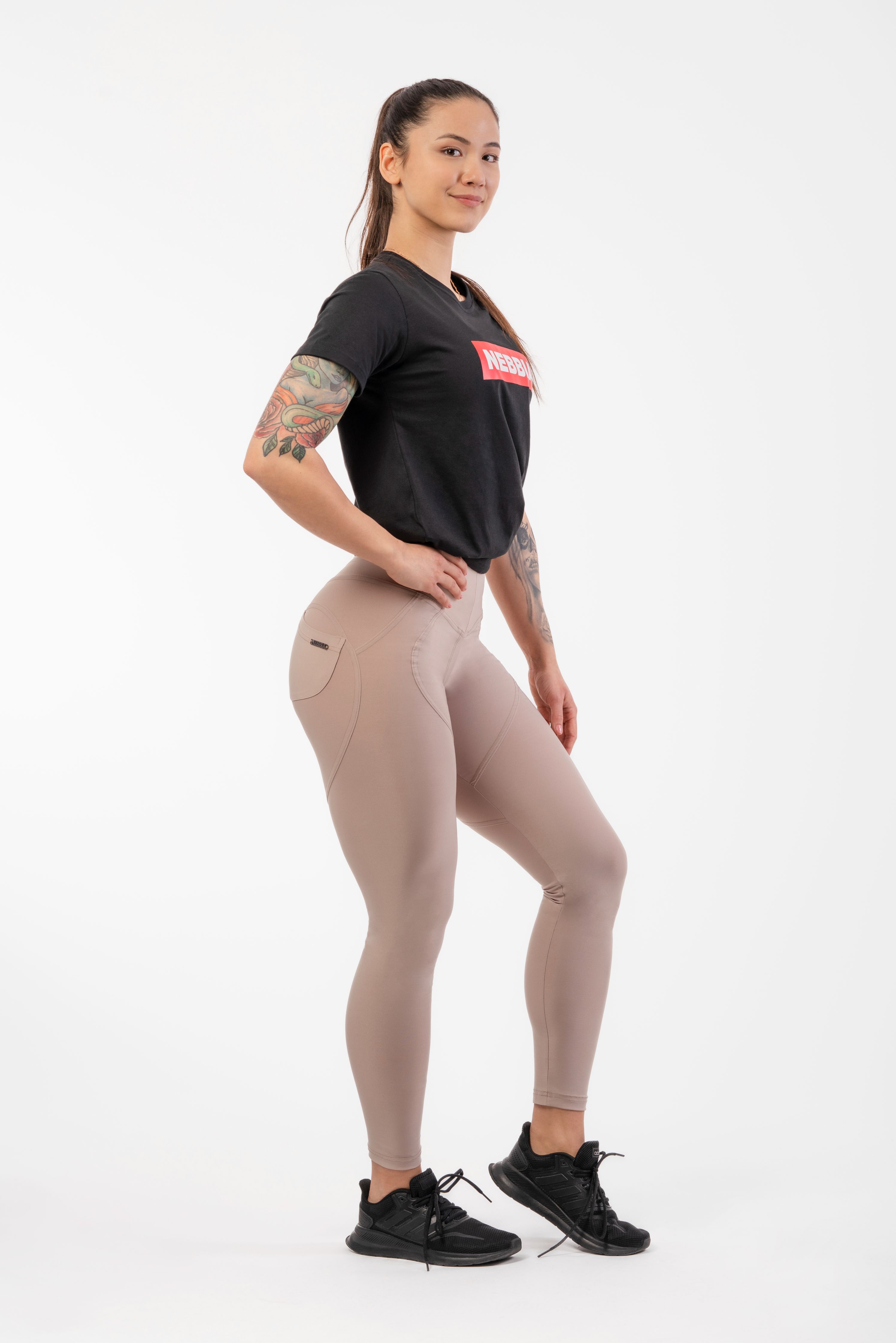 High Waist Bubble Butt Lifting Pants, cream - 6