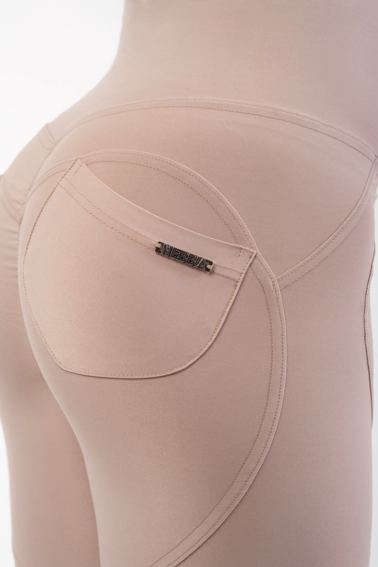 High Waist Bubble Butt Lifting Pants, cream - 3
