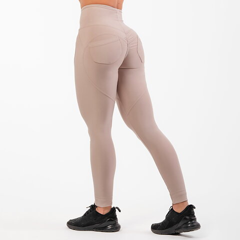 High Waist Bubble Butt Lifting Pants, cream