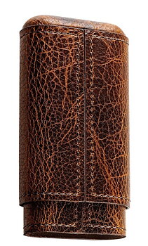 Angelo Cigarrfodral i äkta läder 3 cigarrer - Cognac Antico