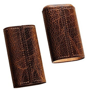 Angelo Cigarrfodral i äkta läder 3 cigarrer - Cognac Antico