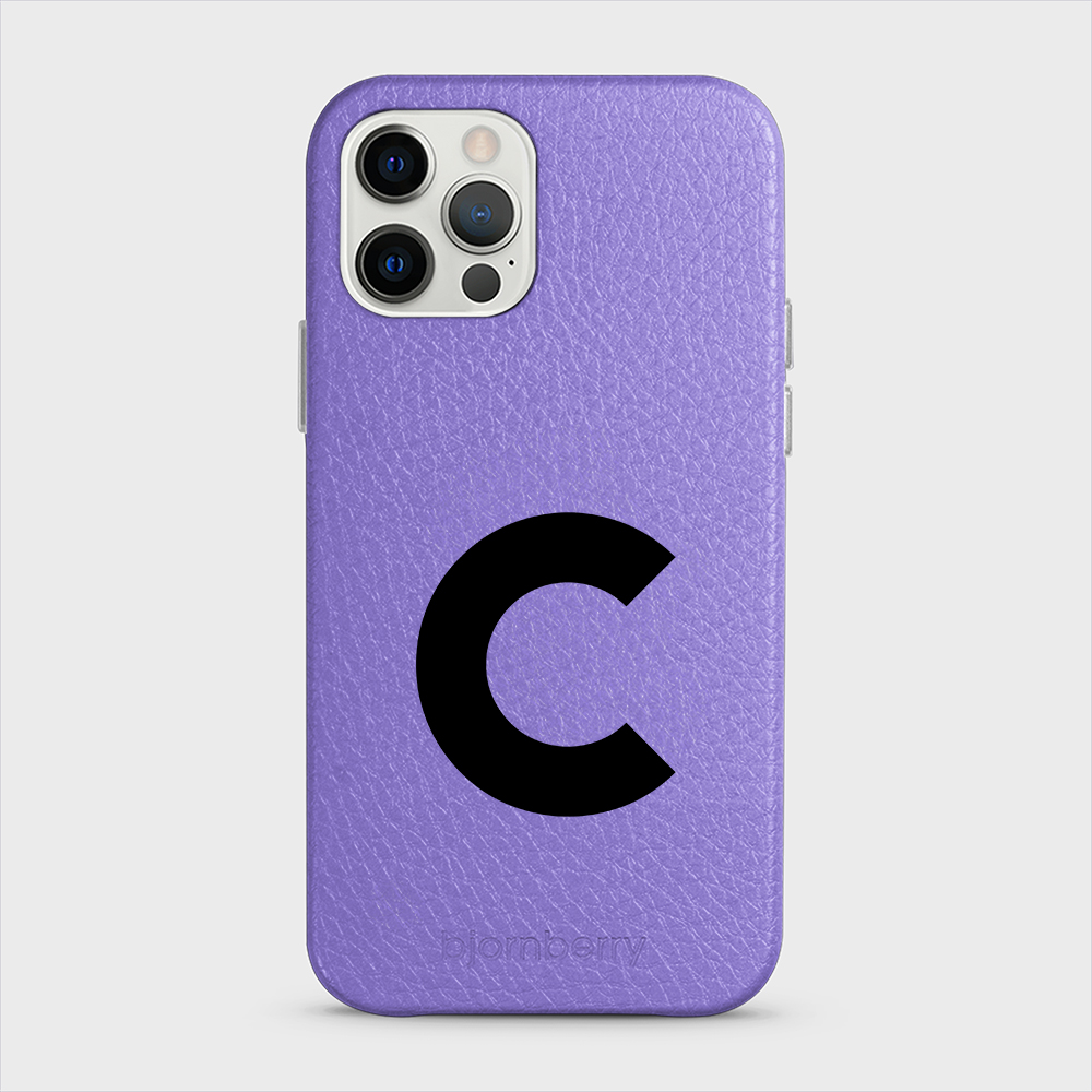 iPhone 12/12 Pro Personalised Leather Case - Initial - 13