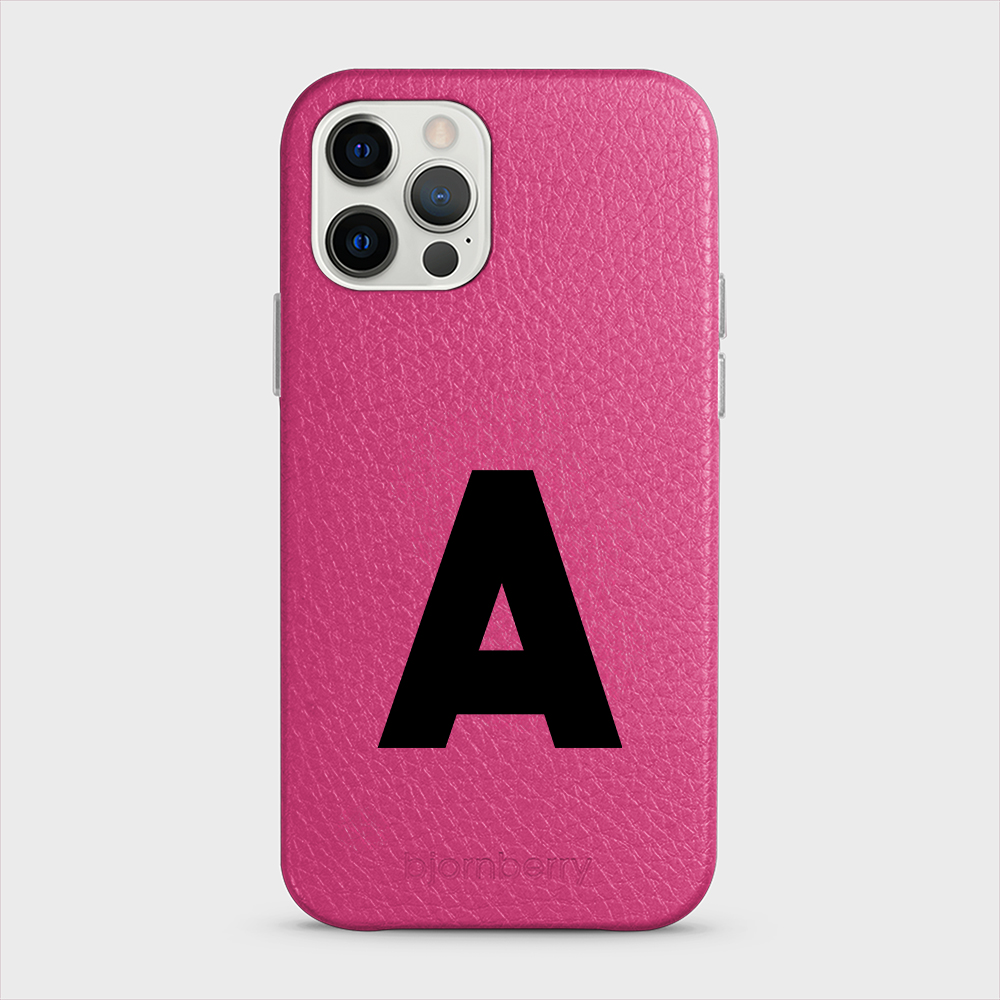 iPhone 12/12 Pro Personalised Leather Case - Initial - 6