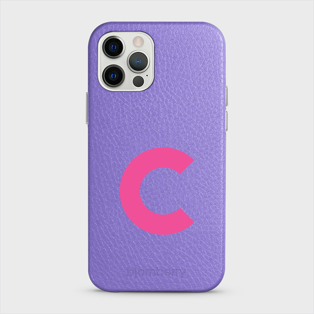 iPhone 12/12 Pro Personalised Leather Case - Initial - 10