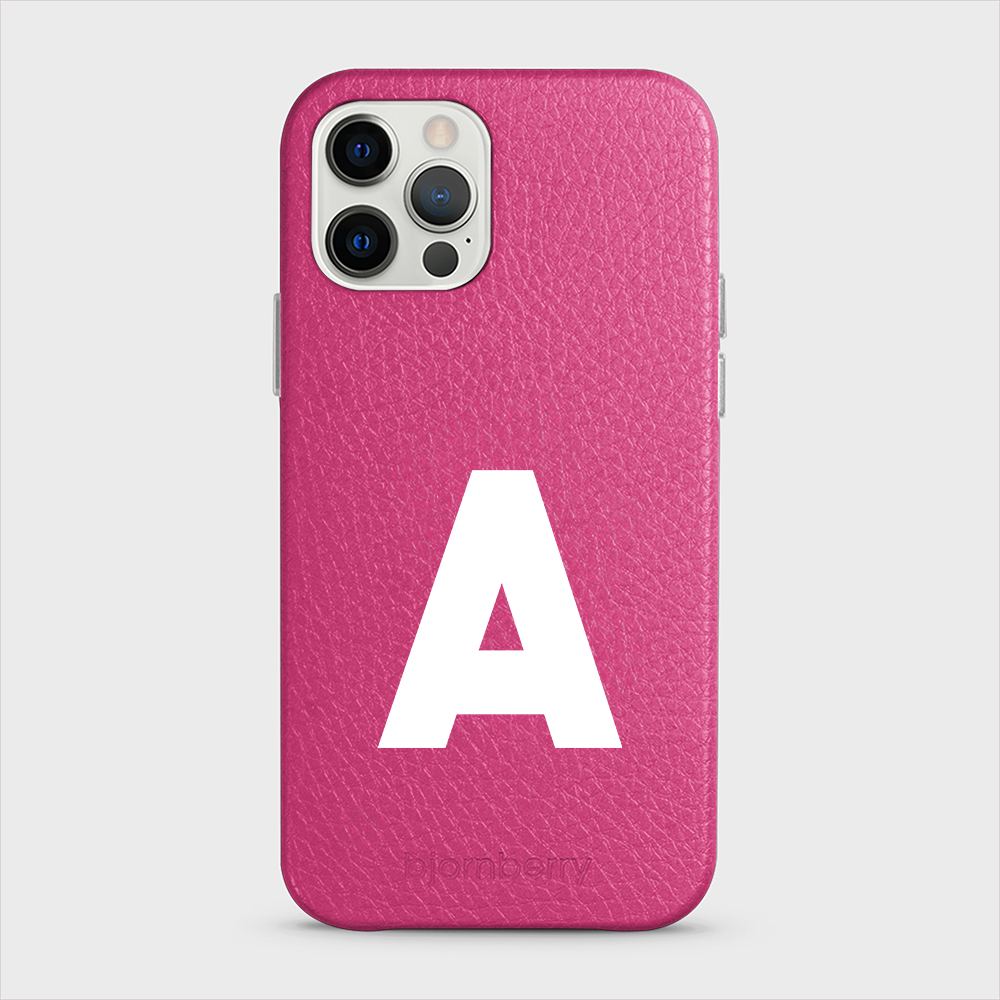iPhone 12/12 Pro Personalised Leather Case - Initial - 7