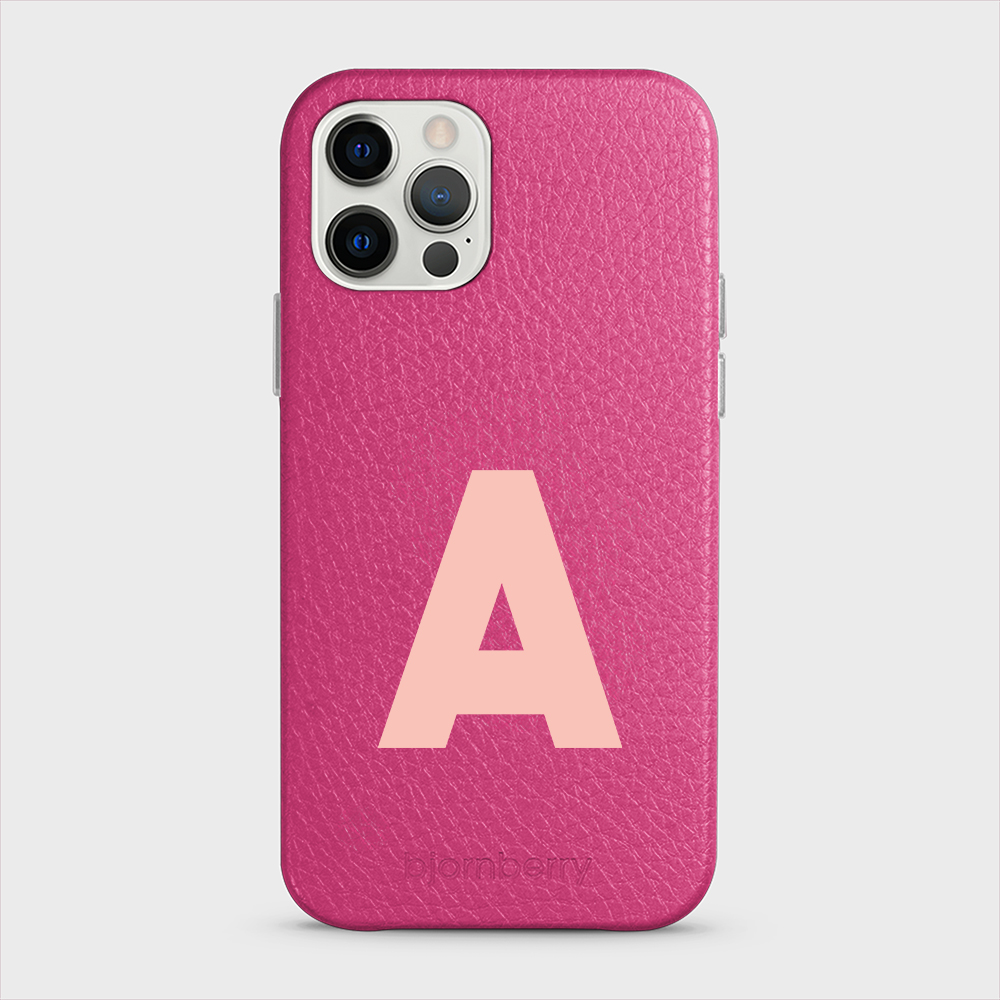 iPhone 12/12 Pro Personalised Leather Case - Initial - 5