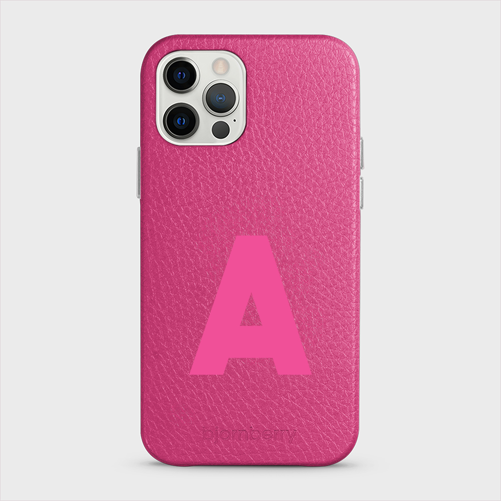 iPhone 12/12 Pro Personalised Leather Case - Initial - 3