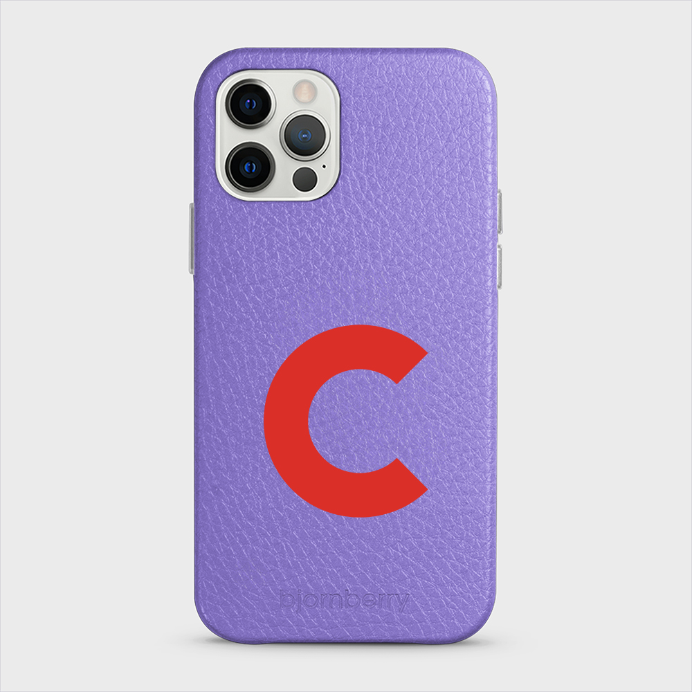 iPhone 12/12 Pro Personalised Leather Case - Initial - 11