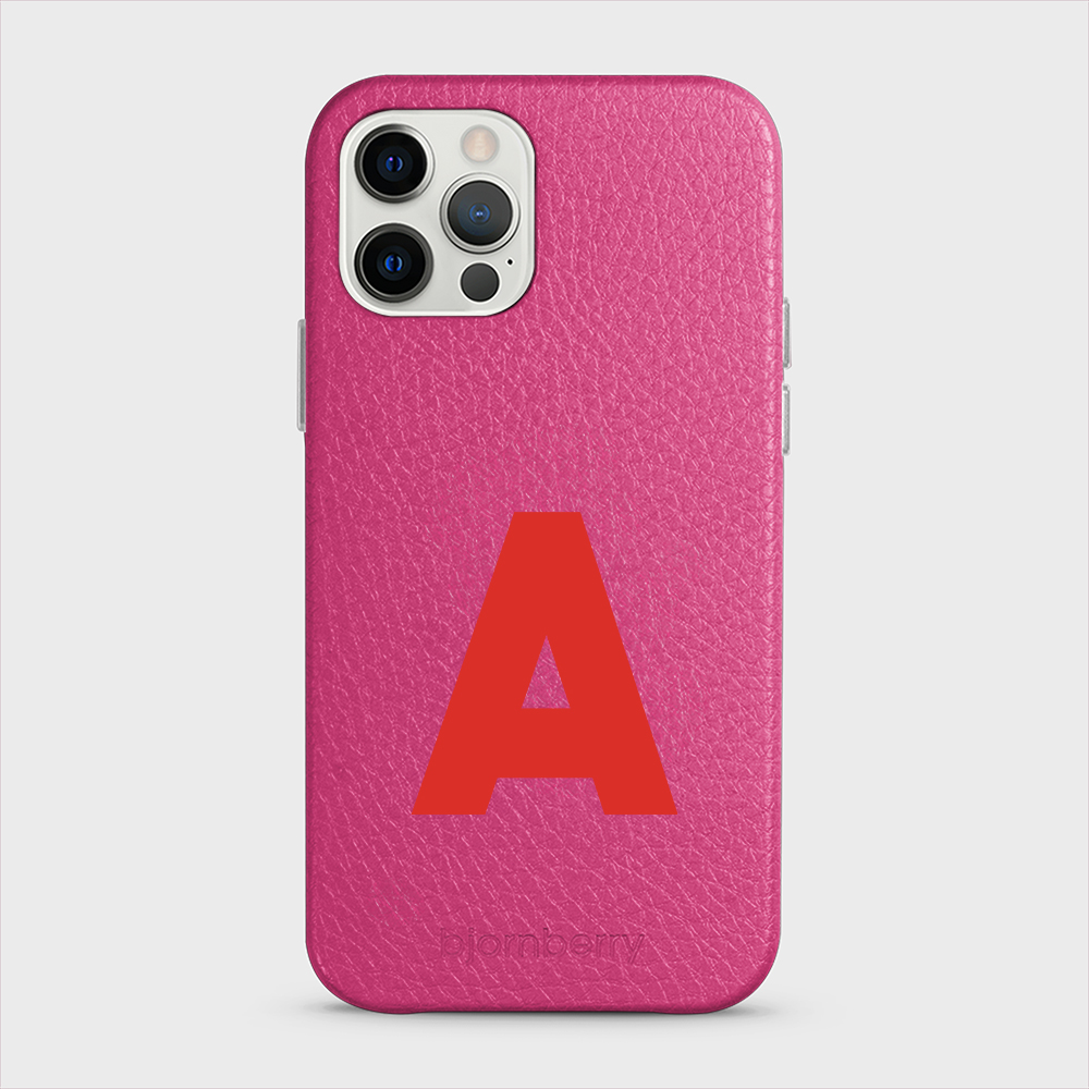iPhone 12/12 Pro Personalised Leather Case - Initial - 4