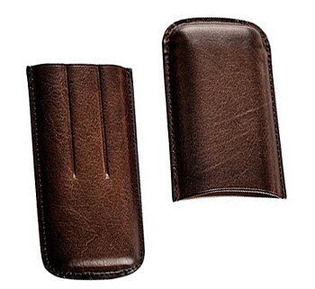 Angelo Cigarrfodral i äkta läder 3 cigarrer - Dark Brown