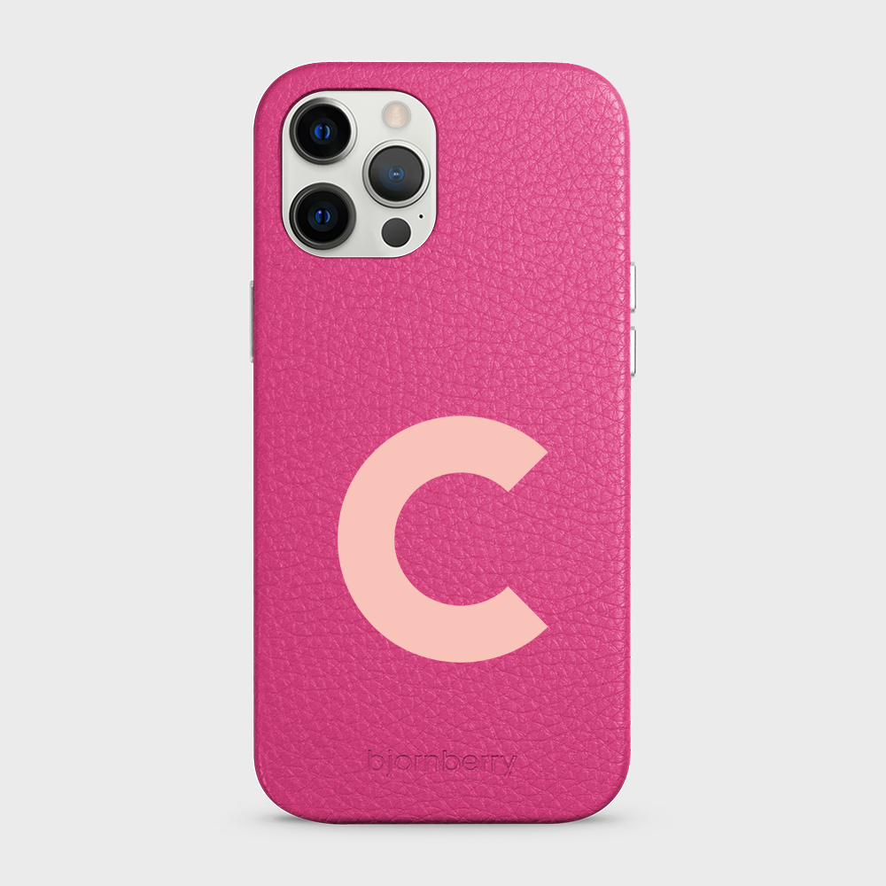 iPhone 12 Pro Max Personalised Leather Case - Initial - 19