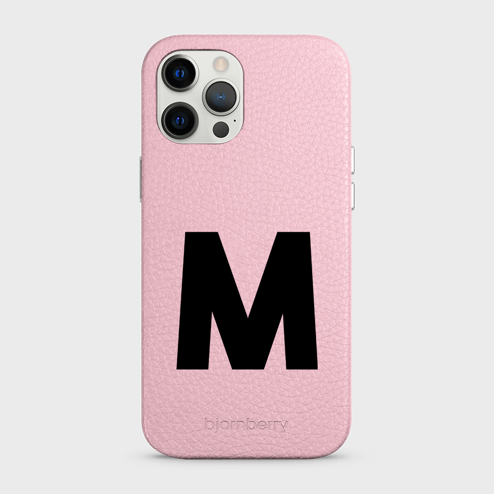 iPhone 12 Pro Max Personalised Leather Case - Initial - 34