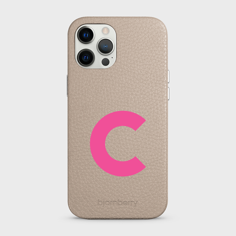 iPhone 12 Pro Max Personalised Leather Case - Initial - 10