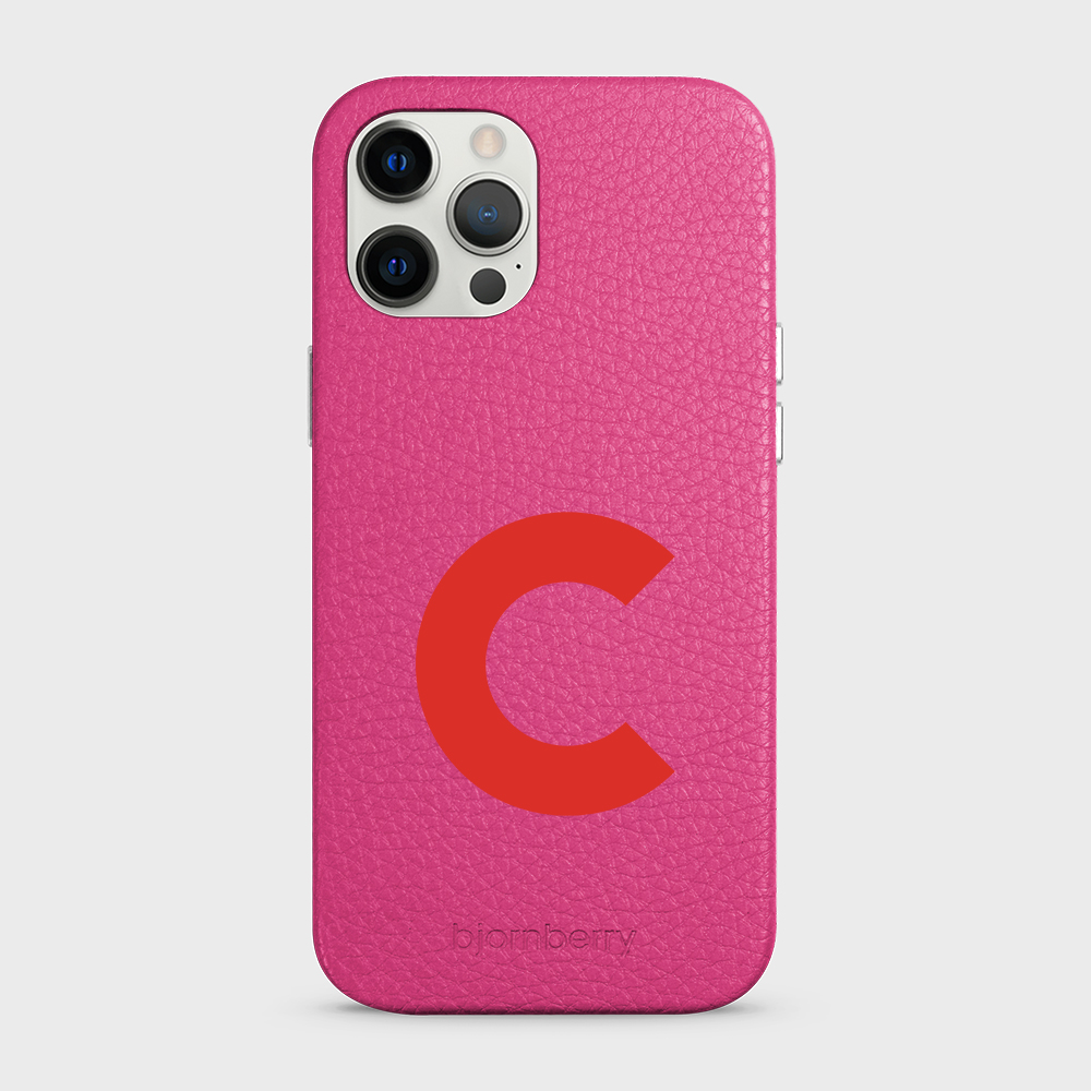 iPhone 12 Pro Max Personalised Leather Case - Initial - 18