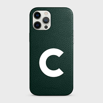 iPhone 12 Pro Max Personalised Leather Case - Initial