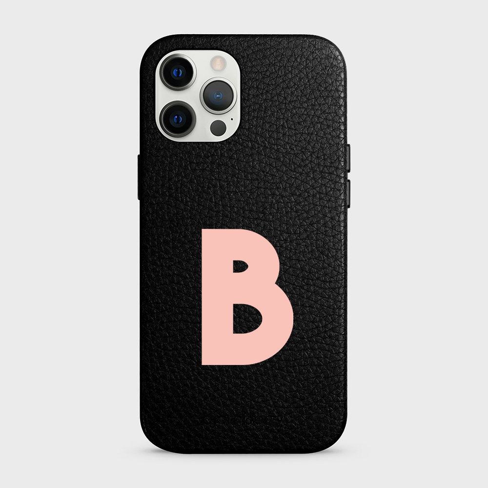 iPhone 12 Pro Max Personalised Leather Case - Initial - 37