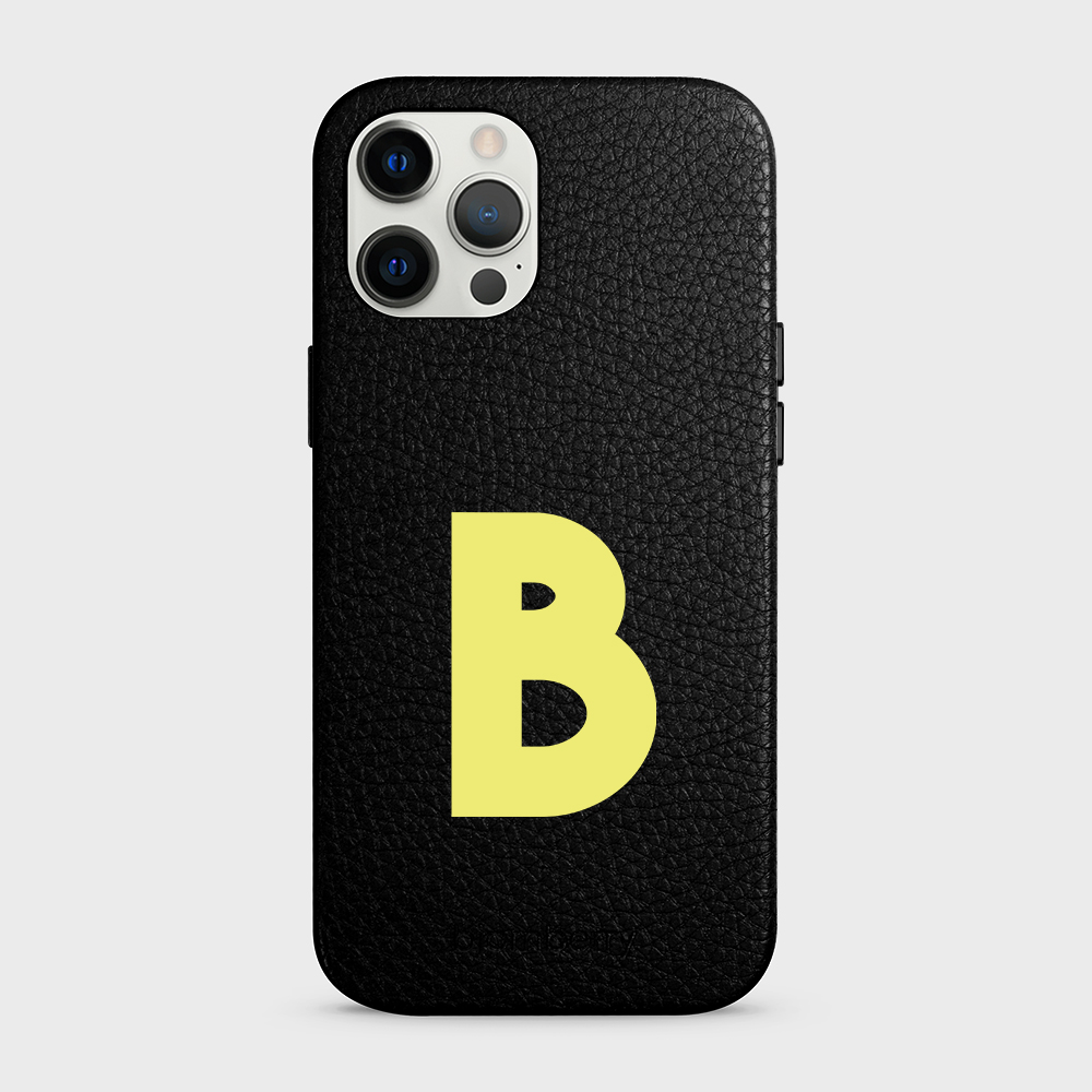 iPhone 12 Pro Max Personalised Leather Case - Initial - 41