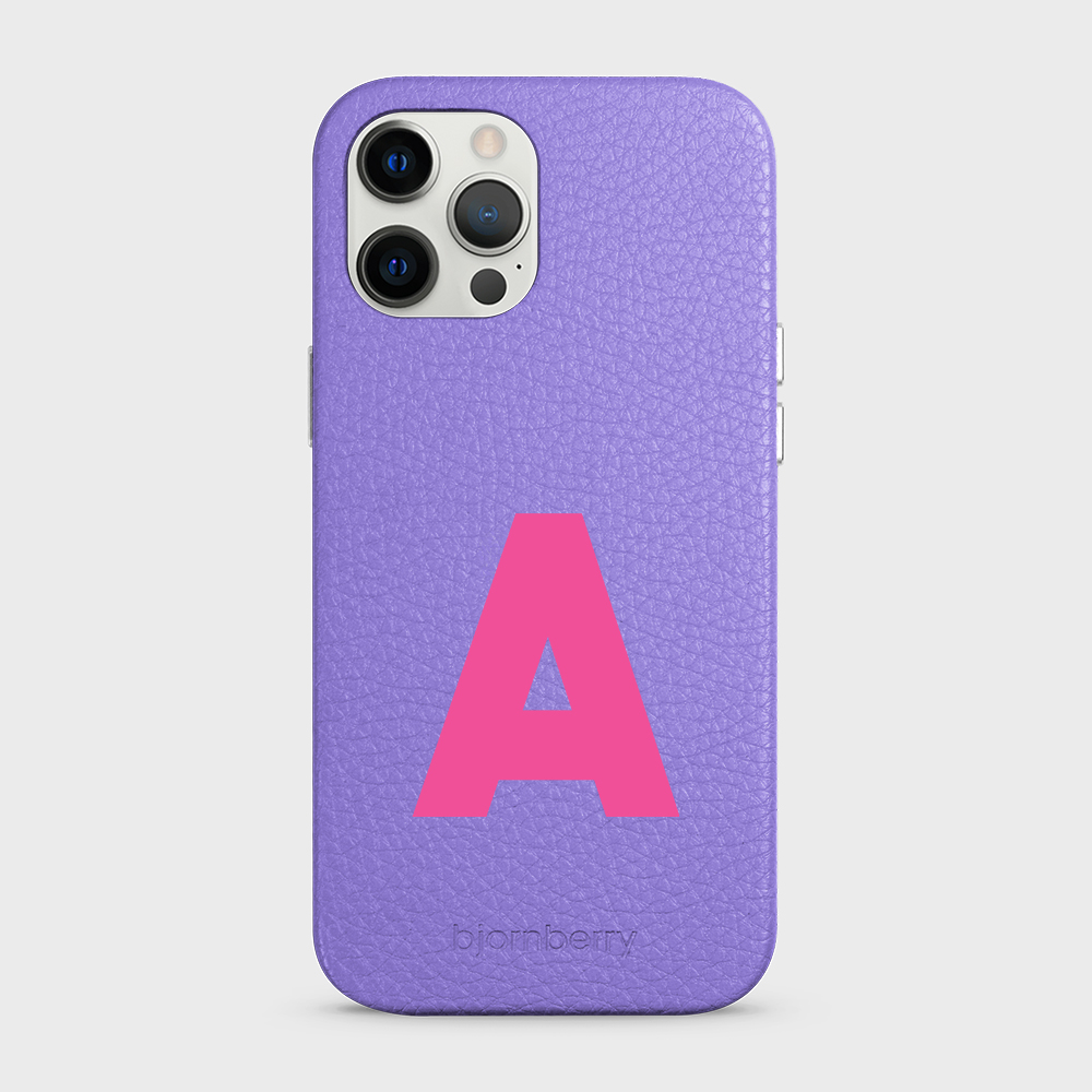 iPhone 12 Pro Max Personalised Leather Case - Initial - 24