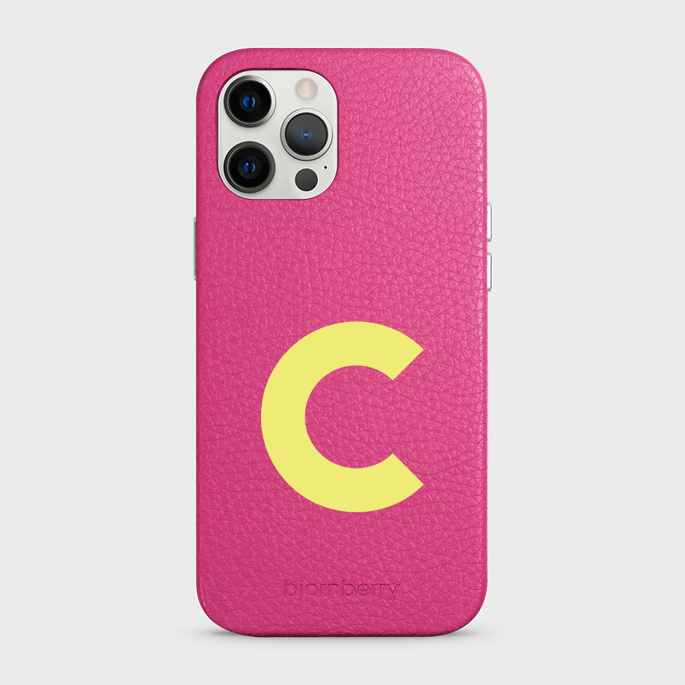 iPhone 12 Pro Max Personalised Leather Case - Initial - 16