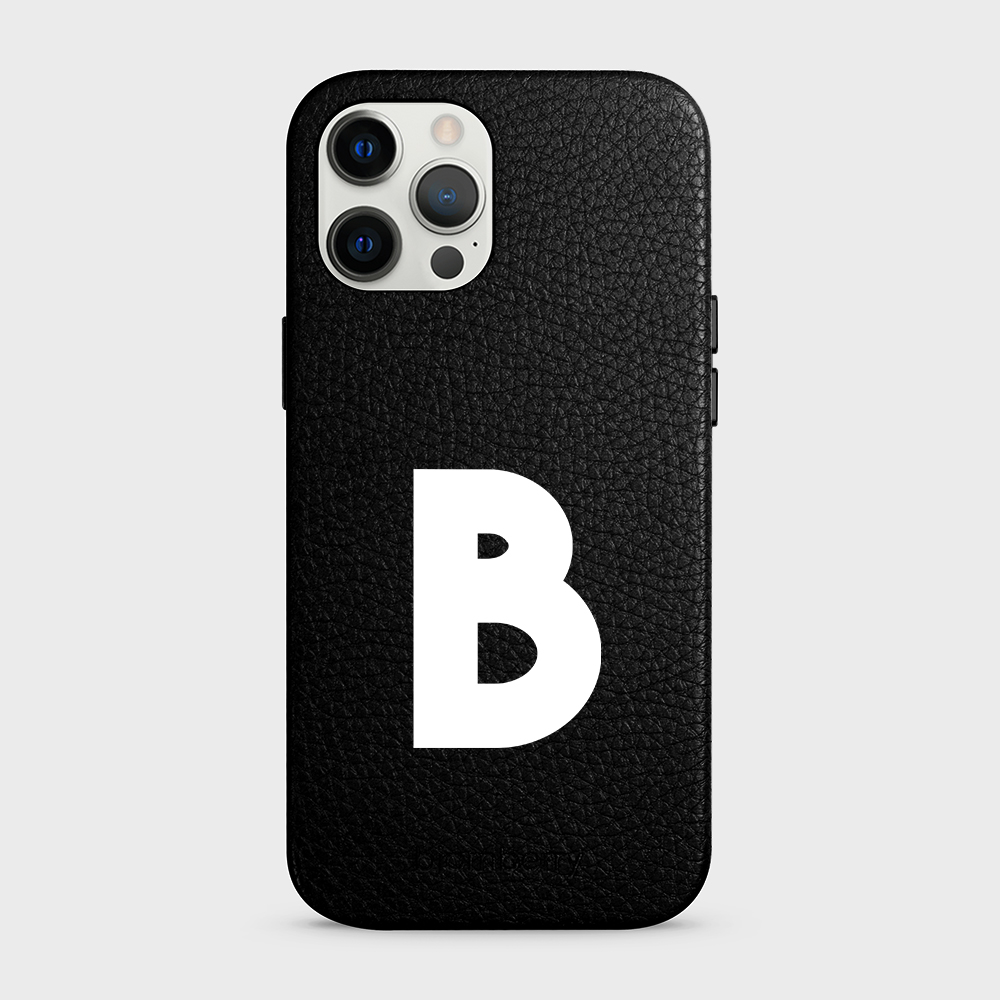 iPhone 12 Pro Max Personalised Leather Case - Initial - 39