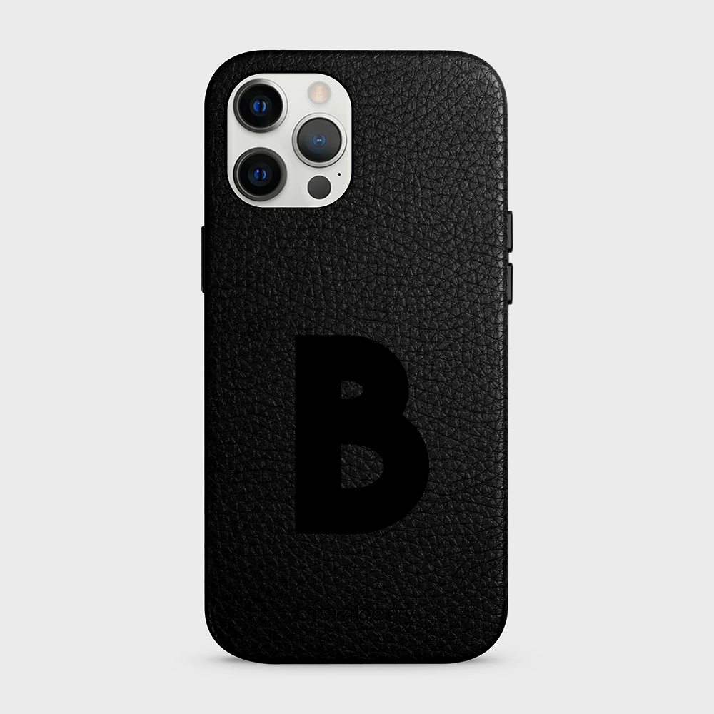 iPhone 12 Pro Max Personalised Leather Case - Initial - 38
