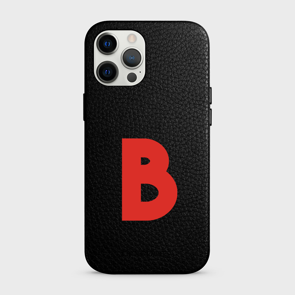 iPhone 12 Pro Max Personalised Leather Case - Initial - 36