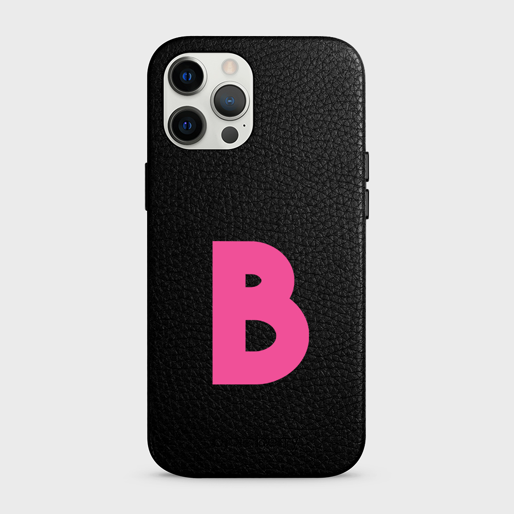 iPhone 12 Pro Max Personalised Leather Case - Initial - 42