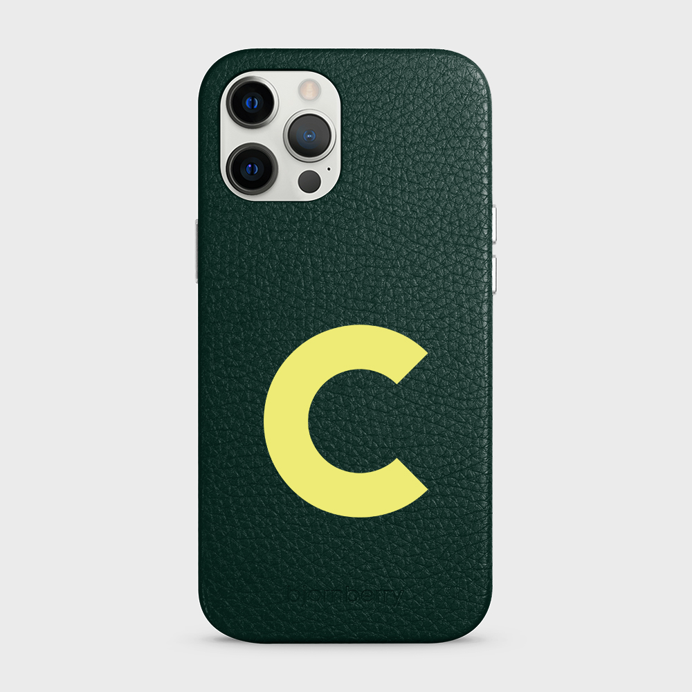 iPhone 12 Pro Max Personalised Leather Case - Initial - 3