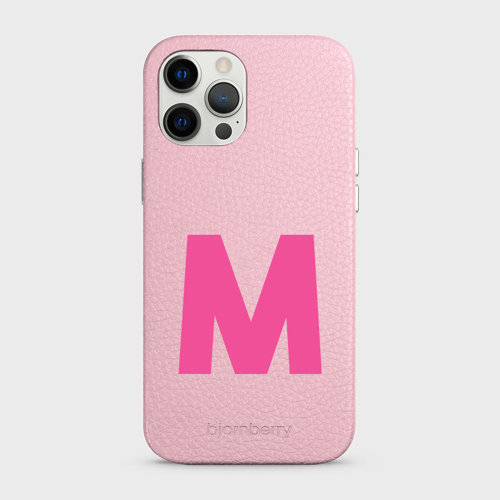 iPhone 12 Pro Max Personalised Leather Case - Initial - 31