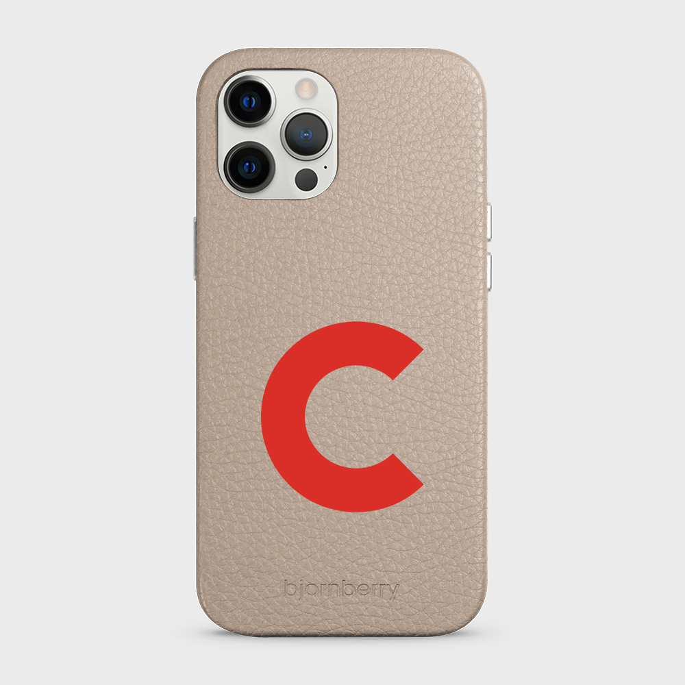 iPhone 12 Pro Max Personalised Leather Case - Initial - 11