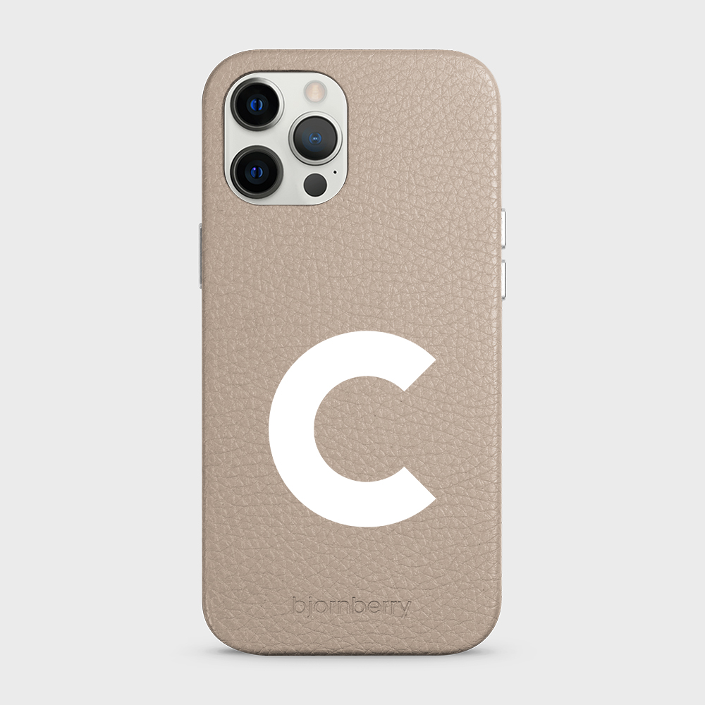 iPhone 12 Pro Max Personalised Leather Case - Initial - 14