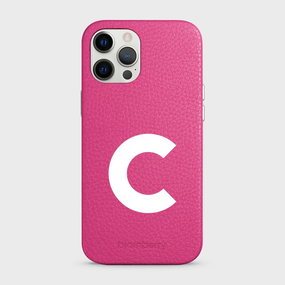 iPhone 12 Pro Max Personalised Leather Case - Initial - 21
