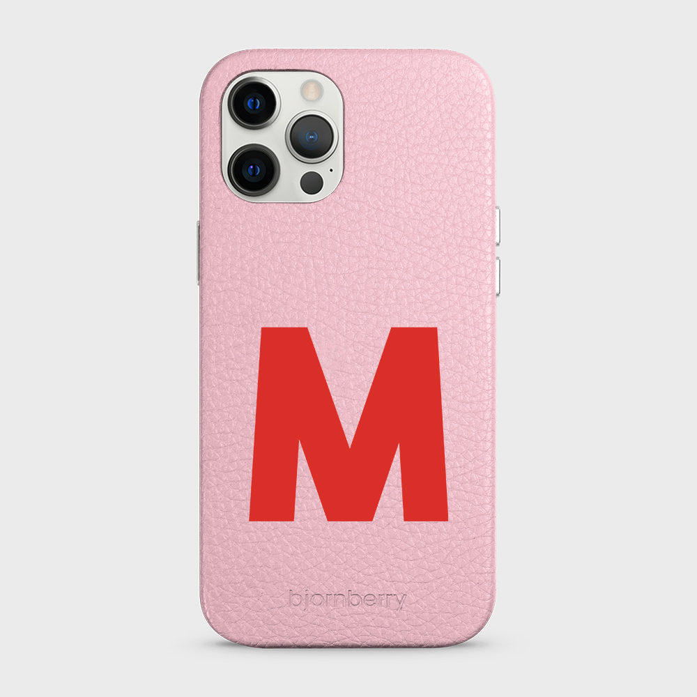 iPhone 12 Pro Max Personalised Leather Case - Initial - 32