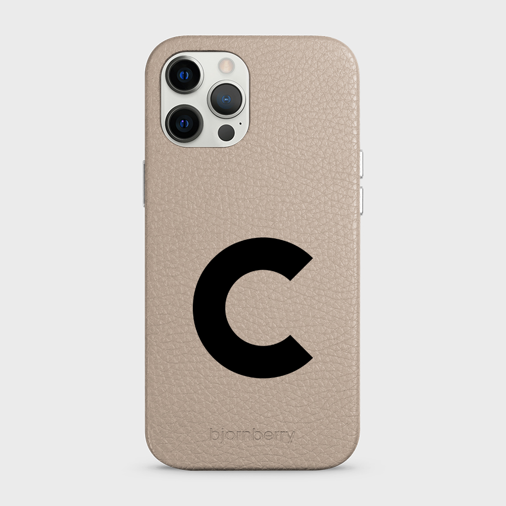 iPhone 12 Pro Max Personalised Leather Case - Initial - 13