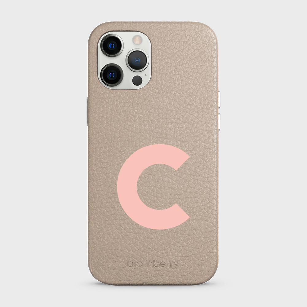 iPhone 12 Pro Max Personalised Leather Case - Initial - 12