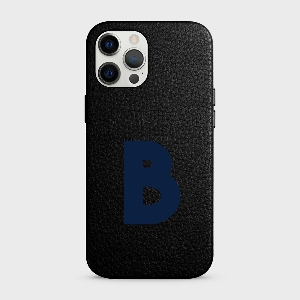 iPhone 12 Pro Max Personalised Leather Case - Initial - 40