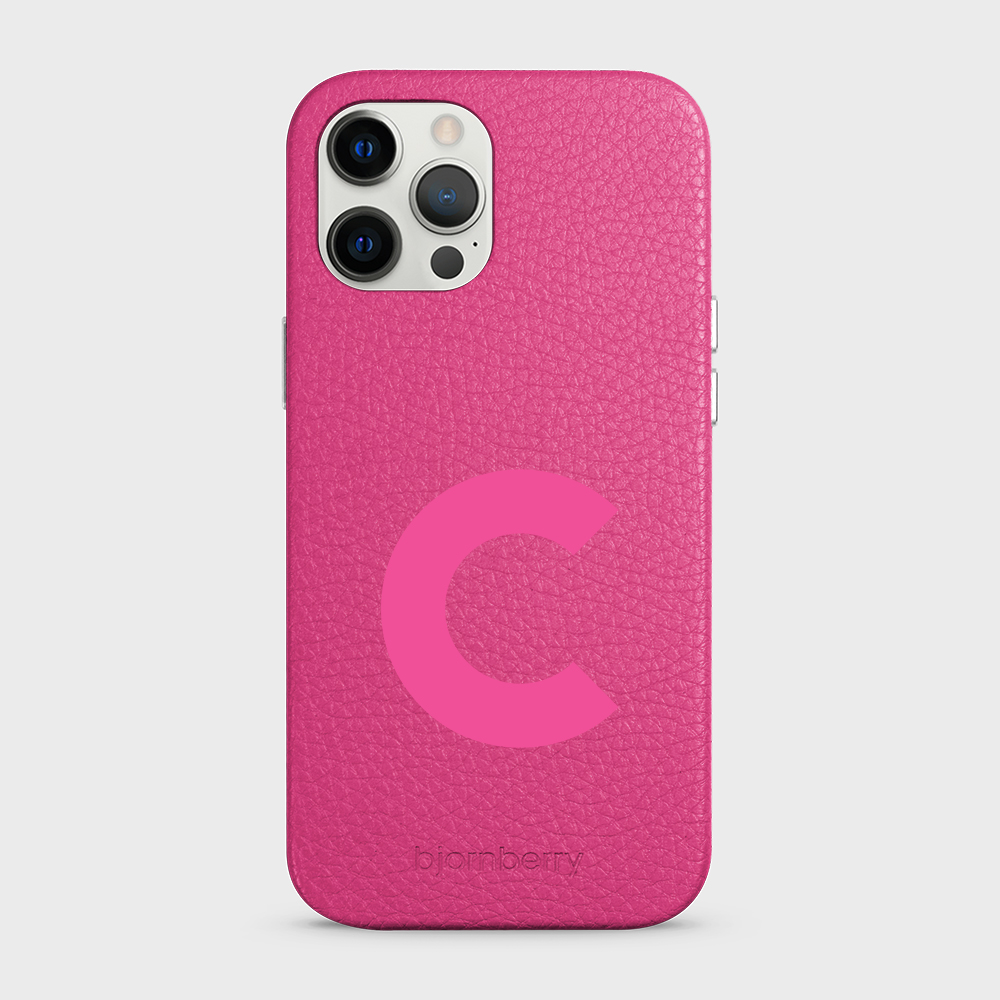 iPhone 12 Pro Max Personalised Leather Case - Initial - 17