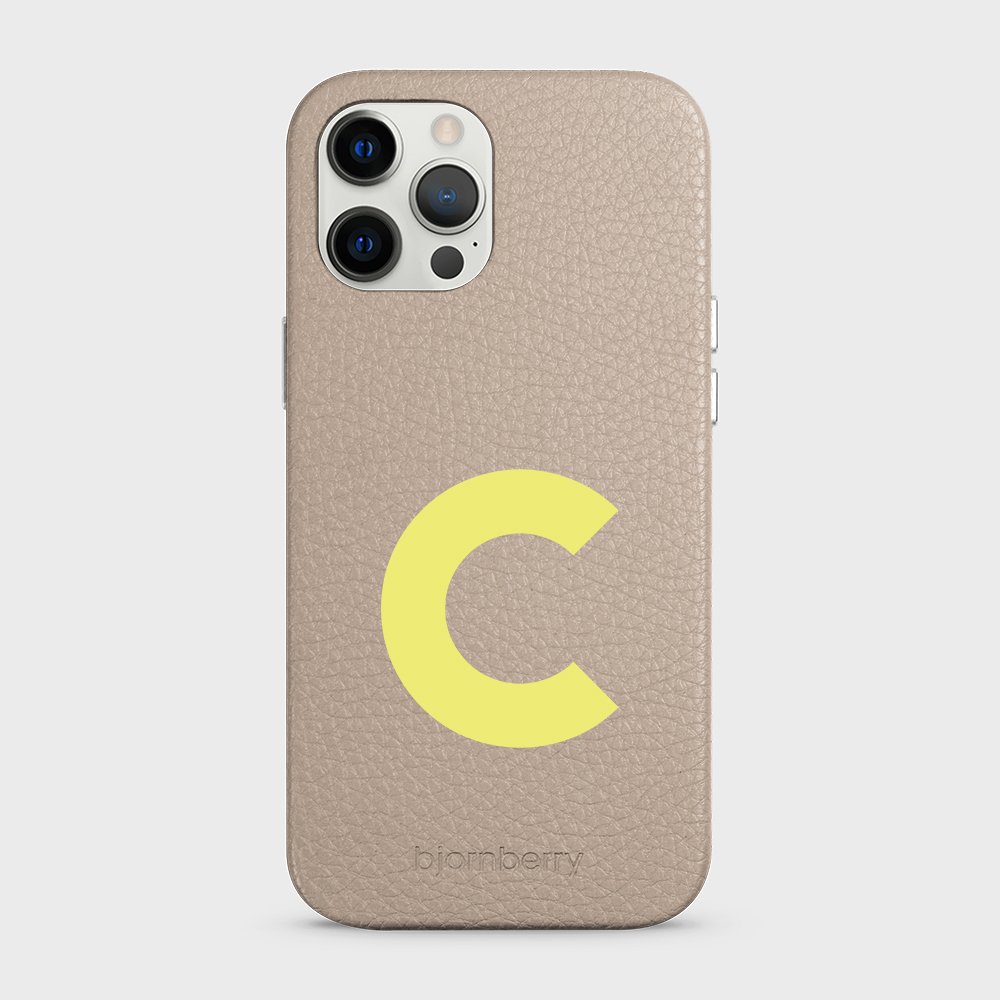 iPhone 12 Pro Max Personalised Leather Case - Initial - 9