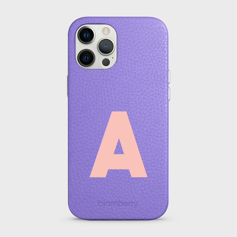 iPhone 12 Pro Max Personalised Leather Case - Initial - 26