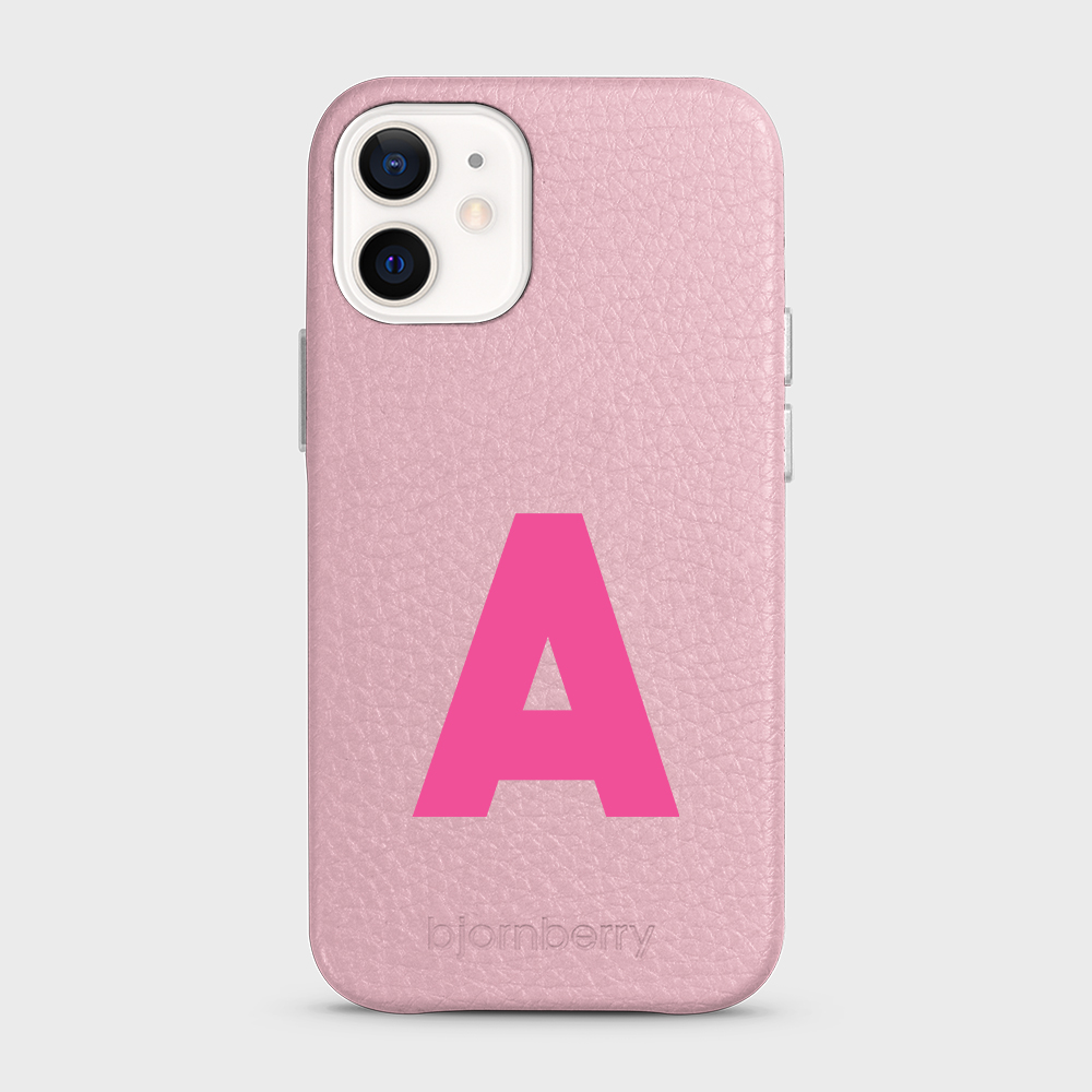iPhone 12 Mini Personalised Leather Case - Initial - 24