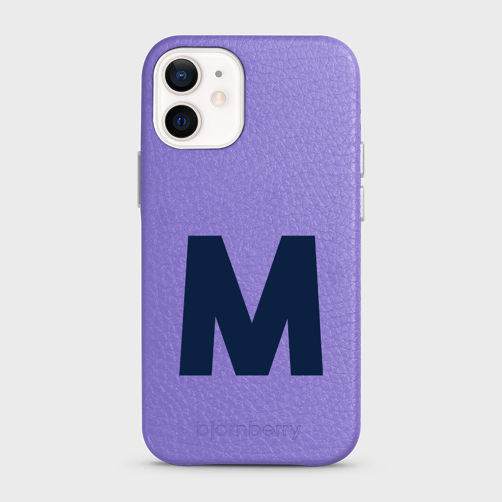 iPhone 12 Mini Personalised Leather Case - Initial - 3