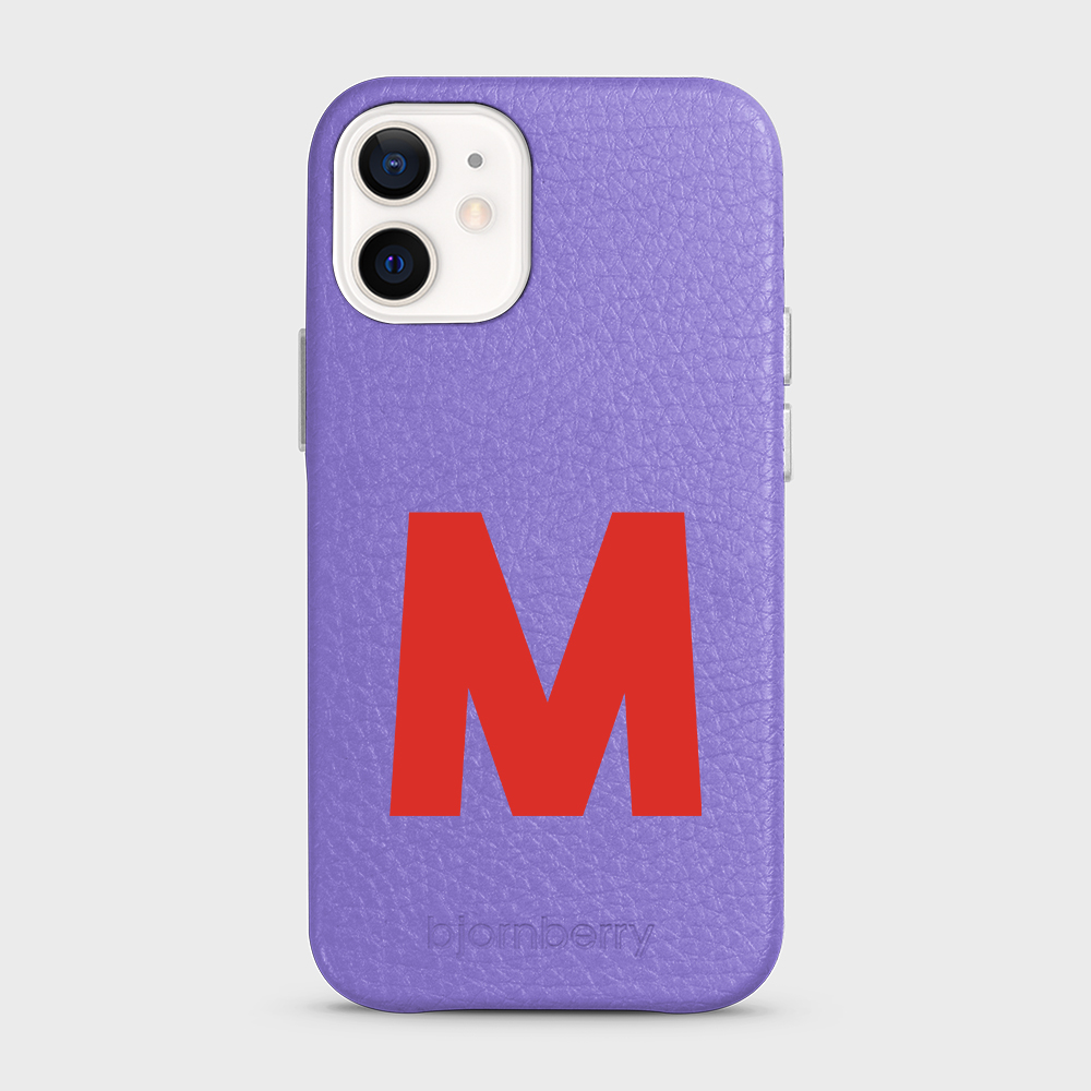 iPhone 12 Mini Personalised Leather Case - Initial - 5