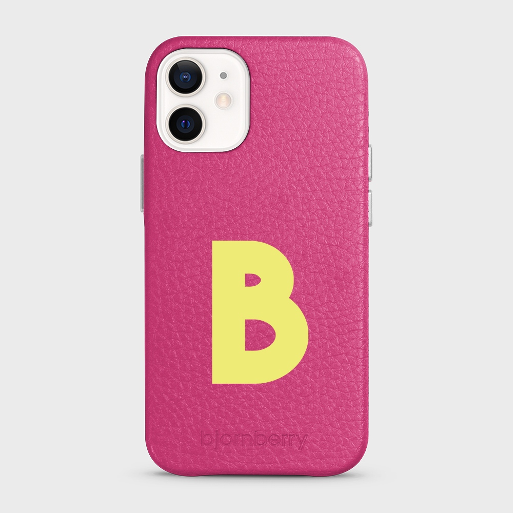 iPhone 12 Mini Personalised Leather Case - Initial - 16