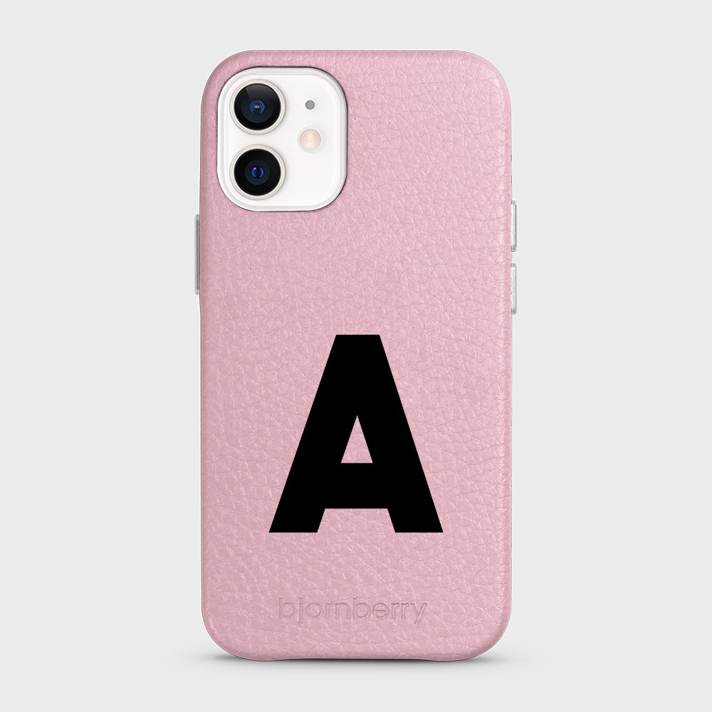 iPhone 12 Mini Personalised Leather Case - Initial - 27