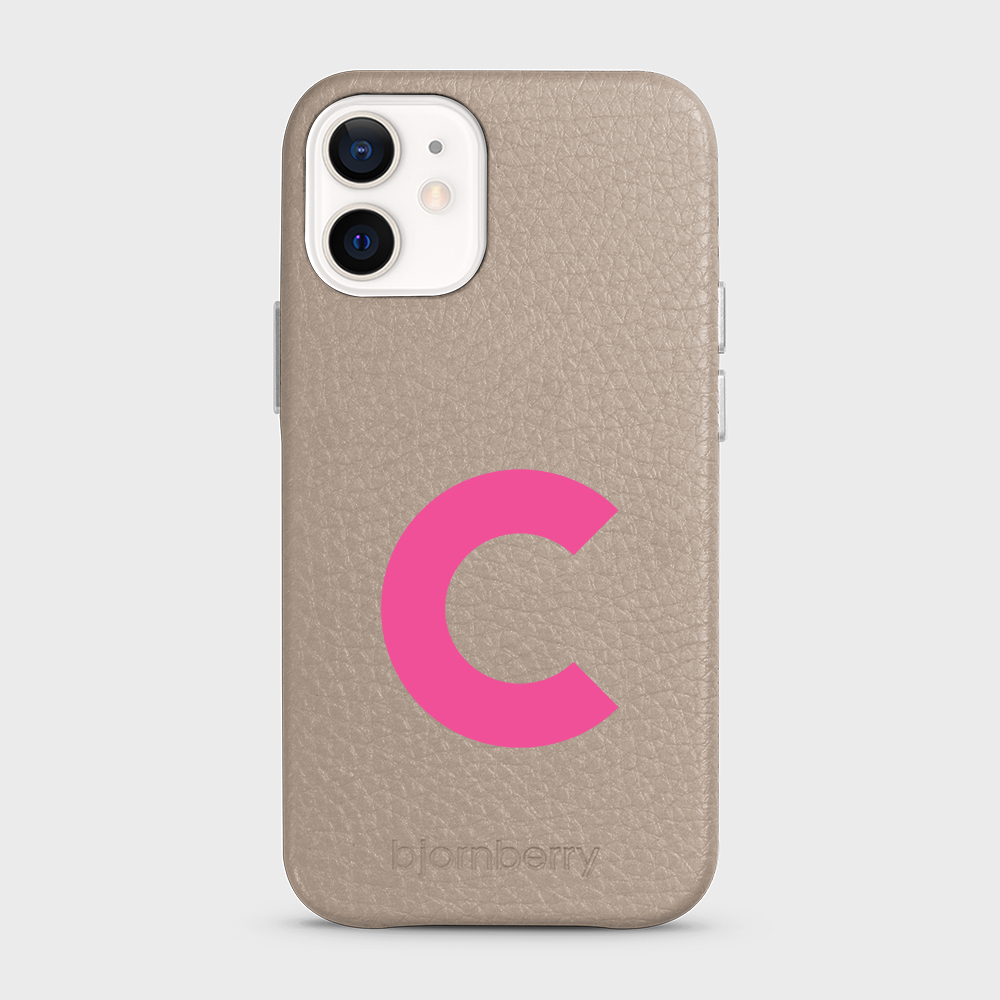 iPhone 12 Mini Personalised Leather Case - Initial - 10