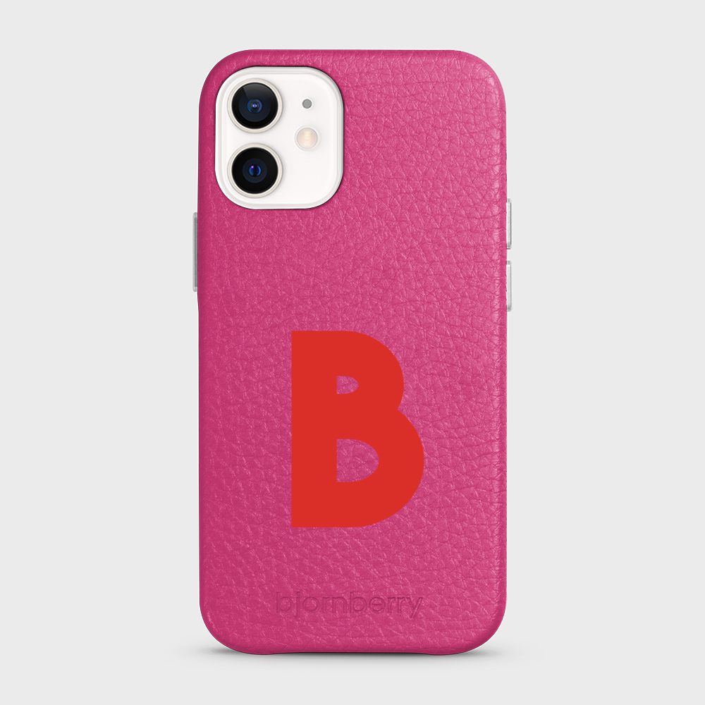 iPhone 12 Mini Personalised Leather Case - Initial - 18