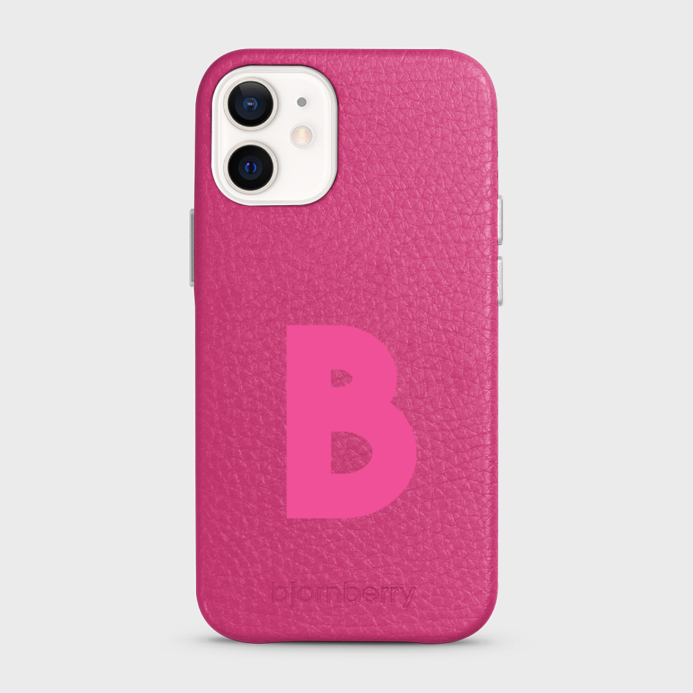 iPhone 12 Mini Personalised Leather Case - Initial - 17